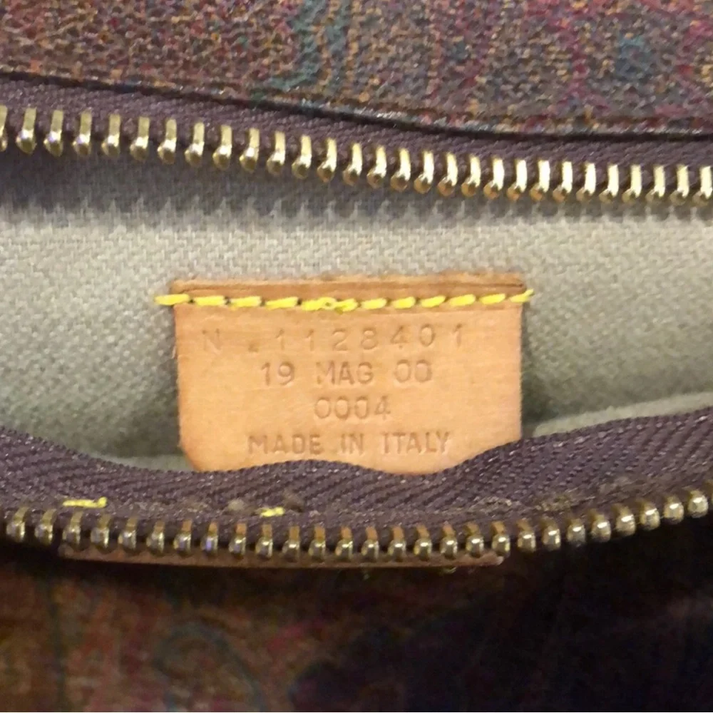 ETRO MILANO Paisley Coated Canvas Vachetta Leather Boston Shoulder Weekend Bag